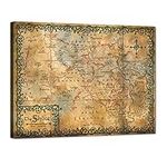 Vintage Middle Earth Map Canvas Wal