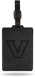 Rico Industries NCAA Vanderbilt Commodores Black Laser Engraved Ultra Suede Luggage Tag - Includes ID Card