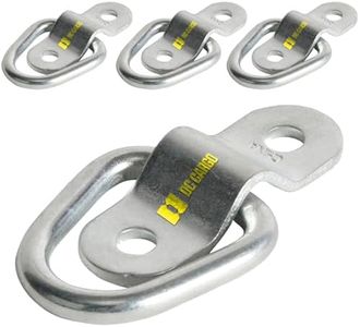 4 D-Ring Tie-Down Anchors, 1/4" Strong Steel D-Rings for Loads on RV Campers, Trucks, Trailers, Boats, Vans; Heavy Duty D-Ring Tie-Downs for Kayaks, Motorcycles, Deliveries, ATVs