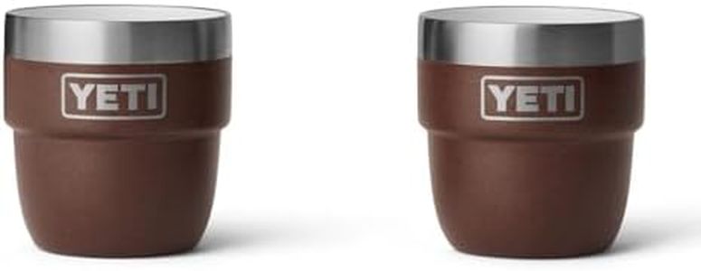 YETI Rambler 4 oz Stackable Cup, Stainless Steel, Vacuum Insulated Espresso/Coffee Cup, 2 Pack, Wetlands Brown