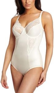 Flexees Maidenform Women's Shapewear Body Briefer with Lace, Buttercream, 40C
