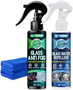 LUXFINISH Water Repellent & Anti-Fog Spray | Quick Interior & Exterior Car Glass Bundle for Long-Lasting Clear Vision | Hydrophobic Coating for Windshield Windows Mirrors Glasses Helmets & Swim Masks