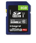 Integral UltimaPro 8 GB SDHC Class 10 Memory Card, up to 80 MB/s, U1 Rating