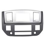 ECOTRIC Stereo Radio Double Din Dash Install Bezel Kit Replacement for 2006-2009 Dodge Ram Truck Silver Slate Gray