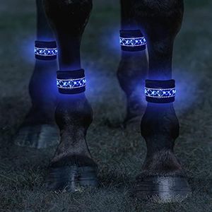 Rubor LED Horse Tack, LED Horse Boots 4pcs, Night Horse Riding Equipment, Adjustable Visibility Equestrian Safety Gear, Outdoor Sports Equestrian Equipment