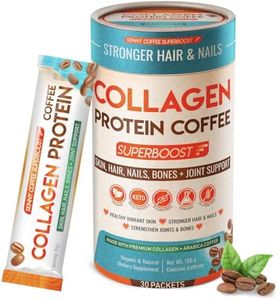 Collagen Protein Peptides Powder – Organic Protein Coffee for Men & Women, Promotes Glowing Skin, Lose Weight, Hair, Nails, Bone & Joint, Muscles, Superboost Supplement (30 Servings)