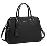 David Jones - Women's Bugatti Handbag - Top Handle Faux Leather Bag - Multiple Pockets Tote Shoulder Crossbody Bag - Ladies Elegant Shopping Bag Shopper Satchel City - Black