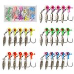 Underspin Jig Heads, 25 Pieces Crappie Jig Heads, Fishng Jig Heads Hooks for Crappie Bass Trout Walleye 1/8 oz