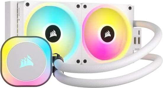 CORSAIR iCUE Link H100i RGB Liquid CPU Cooler - 240mm AIO - QX120 RGB Fans - Fits Intel® LGA 1700, AMD® AM5 - iCUE Link System Hub Included - White