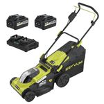 Cordless Lawnmower,40cm Electric Lawn Mower Cordless with 2 x 4.0Ah Batteries,40V Brushless Push Lawn Mower with 45L Grass Collection Bag, 6 Position Height Adjustment Battery Operated Mower