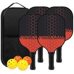 Touyinger Pickleball Paddles, Pickleball Set with Fiberglass Surface PickleBall Racket with 4 Balls Equipment and Portable Bag, Indoor & Outdoor Pickleball Sports for Men Women