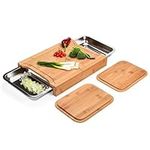 Prosumer's Choice Bamboo Cutting Board - Chopping Board Wood -Organic Bamboo Cutting Board - Bamboo Cutting Board with Tray - Chopping Board with Stainless Steel Juice Catcher -15" x 11" x 2" inches