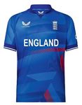 England 50 Over World Cup Jersey 2023 (Half Sleeves) (with Your Name & Number, 38-S (for 50-58 KG)) Blue