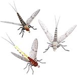 Synthfly Lifelike Mayfly Pack of 8 Mayflies for Fly Fishing (Gray & Brown Drake in Sizes 10, 12, 14 and Danica in Sizes 10, 12)