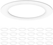 Sunco Lighting 24 Pack Goof Rings for 6 Inch Recessed Lights White Can Light Goof Trim Ring Outer Diameter 8.6-inch Inner Diameter 6.2-inch Durable Plastic Design Matte Finish Flush Mount