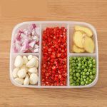 Bykoine Airtight Fridge Storage Box,5 Compartment Food Storage Container,Fridge Organizer For Frozen Meat Onion Ginger Garlic Prepared Vegetables - Polyethylene