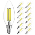 SHINESTAR 12-Pack E12 LED Bulb Dimmable, 60 Watt Equivalent, 5000K Daylight White, B10 Candelabra Light Bulbs for Chandelier