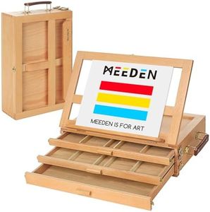 MEEDEN Artist Tabletop Sketchbox Easel- Multi-Function Adjustable Beech Wood Sketch Box Easel with 3-Drawer for PleinAir Artist, Art Students