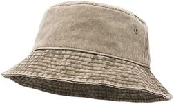 AIMALL Unisex Men Women Washed Cotton Outdoor Camping Sports Bucket Hats Fisherman Hat-Stylish Unisex Cotton Bucket Hat -Washed Finish for a Vintage Look Khaki