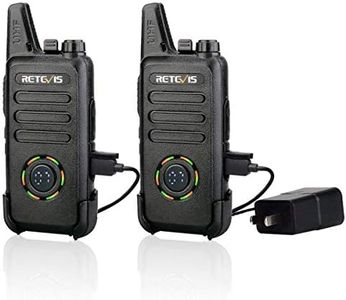 Retevis RT22S Walkie-Talkies Rechargeable,Small Walkie Talkies for Adults,VOX Alarm Channel Signal Display,Compact Two Way Radios for Family Community Gift Skiing(2 Pack)
