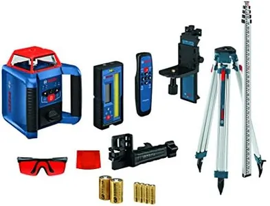 BOSCH GRL2000-40HVK REVOLVE Self-Leveling Horizontal/Vertical Rotary Laser Kit, Includes Tripod, Grade Rod, Laser Receiver, 2 D Batteries, 4 AA Batteries, Hard Carrying Case, & Accessories