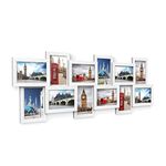 SONGMICS Photo Frame Collage for 12 Photos in 4" x 6" (10 x 15 cm) Picture Frame Wall Mounted, Assembly Required, White Wood Grain RPF22W