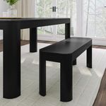 Plank+Beam Contour Bench, Modern Rounded 46 Inch Dining Bench, Bench for 60 Inch Kitchen Table, Black