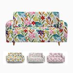 FANSU Sofa Cover Elastic 1/2/3/4 Seater, High Stretch Non Slip Couch Covers, Modern Nordic Flowers Pattern Soft Washable Fabric Furniture Decor Sofa Protector (Multicolor,3 Seater)