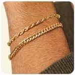 RANKEEF Gold Bracelets for Men Chai