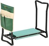 Outsunny Garden Kneeler Seat Foldable Stool Bench 2 EVA Foam Kneeling Pad and 1 Large Tool Pouch