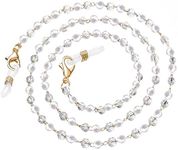 humlbird Mask Lanyard Eyeglasses Chain mask holders around neck Crystal Beaded Sunglasses Chains with Pearl for Women White & Pearl
