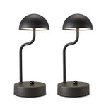 CASTLELIFE 2 Pack Cordless Touch Table Lamp, 3 Color Stepless Dimming Bedside Night Lamp, Portable LED Desk Lamp Rechargeable 5000mAh Battery Powered, for Bedroom/Restaurant/Bars/Outdoor, Black