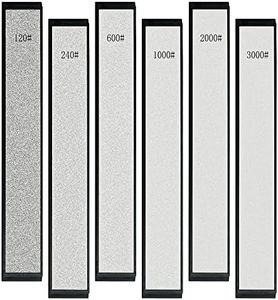 CWOVRS 6 Piezas Piedras de Afilar Diamante, Juego de Piedra de Afilar Cuchillo de Diamante, Base Equipada Diamante Afilar 120#, 240#, 600#, 1000#, 2000#, 3000#, Chef Afilador de Cuchillos Piedra