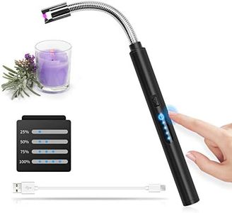 HOTERB Encendedor Eléctrico, Encendedor Cocina Electrico con Sensor Tactil,Pantalla LED de Batería,Mechero Electrico USB Recargable para Encender el Cigarro,Cigarrillos,Cocina,Barbacoa,Negro