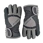 HIGHCAMP Kids Boy Girl Waterproof Ski Snow Gloves Cold Weather Warm Winter Gloves, Steel M (6-8 Years)