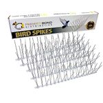 Premier Bond Distribution Stainless Steel Bird Spikes -10PCS x 50cm (5m/16.4FT) -Anti-Bird & Cat Deterrent- Ideal for Roofs & Fences- Easy Install Pest Repeller-Defence Against Pigeons and Small Birds