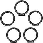 5Pcs Stainless Steel 16G 18G Sleeper Hoop Earrings for Women Men Septum Hinged Clicker Nose Lip Ring Helix Daith Cartilage Tragus Piercings Tiny Small Huggie Hoops Hypoallergenic Sensitive Ears