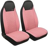 GIANT PANDA Front Seat Covers for Bucket Seats, Faux Leather Seat Covers Universal for Most Cars SUV and Mini Van (Pink)