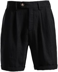 Linen Shorts for Men,Mens Shorts Casual 5 Inch Stretch Waist Button Short Golf Pants Breathable Summer Clothes with Pockets,Summer Outfits,Beach Vacation,Office,Work,Casual Everyday Wear,Golf,Yoga