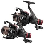 DNA Leisure 2 x NGT Carp Coarse CKR50 Reels with 1 Ball Bearing 1BB with Rear Drag Anti-Twist Big Line Roller