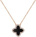 AMIREUX Dainty Lucky Clover Necklace 14K Gold Plated Four Leaf Clover Necklace for Women, Simple Necklace Jewelry for Girls Teen, Metal, Cubic Zirconia