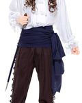 ThePirateDressing Pirate Medieval Renaissance Linen Large Sash [C1417] [Navy]