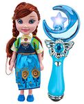 Toyshine Baby Set of 2, Magic Wand and Doll Combo for Girls, Musical Toy with Soothing Lights and Shining Surface, Assorted Design