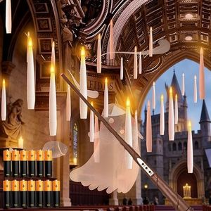 Floating Candles with Wand & 13 AAA Batteries Magic LED Flickering-12PCs