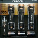 Duracell Ultra 550 Lumens Aluminum Flashlight 12 AAA Batteries Included (3 Pack)