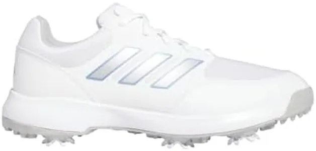 adidas Women's Tech Response 3.0 Golf Shoes, Footwear White/Silver Metallic/Blue Fusion, 9