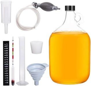 Mead Making Kit for Beginners 1 Gallon Home Brewing Kit with Glass Fermentation Jar Siphon Airlock Stopper Temperature Labe Funnel Hydrometer Reusable DIY Honey Wine Starter Set