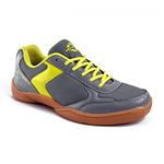 Nivia Flash Shoe Badminton Shoes for Mens, Rubber Sole with PVC Synthetic Leather Upper and mesh for Sports, Badminton, Volleyball, Squash, Table Tennis, (Dark Grey) UK-8