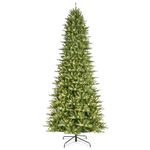 Puleo International 10-Foot Pre-Lit Slim Fraser Fir Tree with 900 UL Clear Lights Artificial Christmas