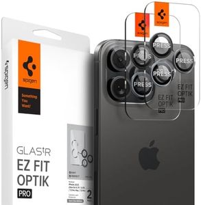 Spigen Glas.tR EZ Fit Optik Pro Protezione Fotocamera compatibile con iPhone 16 Pro/Pro Max, 15 Pro/Pro Max, 14 Pro/Pro Max, ZeroOne Edition, Anello Individuale, Durezza 9H Pellicola prottetiva